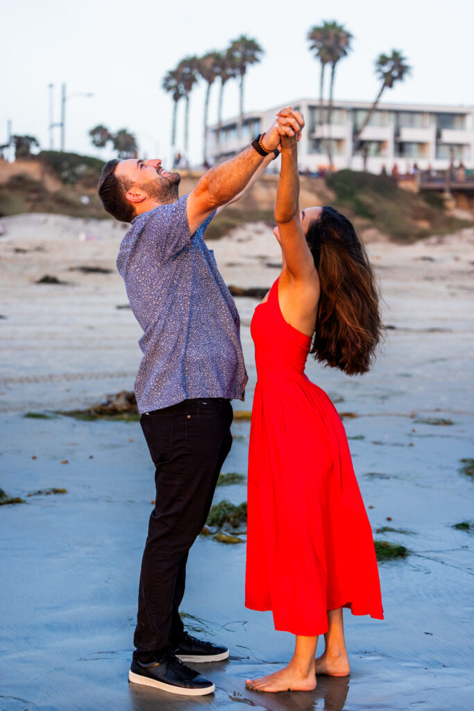Pacific Beach Proposal Photographer: A Cross-Border Love Story at Crystal Pier san diego beach photographe 2